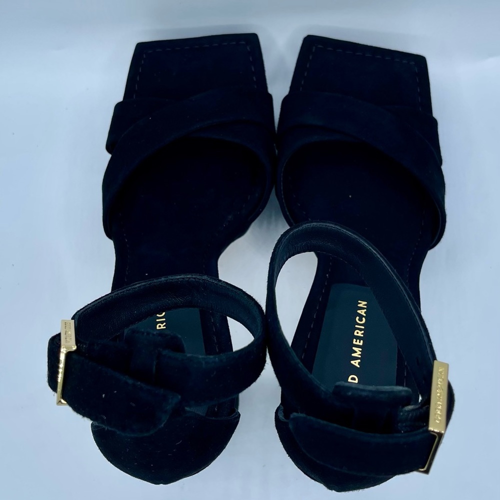 New  Good American Suede Platform Sandals Size 10 - Picture 14 of 17